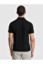 Black Slim Fit Zippered Polo Collar T-Shirt 50321152-Vr046 - 5