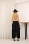 Lace-Up Waistband Shalwar Trousers Black - 6