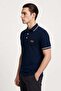 Stripe Detailed Polo Collar Men's T-Shirt - 2