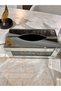 White Color Mirror Napkin Holder with Stones - 4