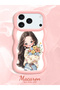 iPhone 17/18 Pro Max Compatible Case with Camera Protector Pink Silicone Couple Phone Case Girl Pattern - 2