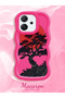 Oppo Reno 14F Compatible Case Camera Protector Red Silicone Couple Phone Case Tree Pattern - 2