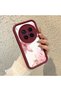 Vivo X300 Pro Compatible Case Camera Protector Burgundy Silicone Couple Phone Case Floral Pattern - 3