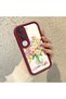 Vivo Y21D Compatible Case Camera Protector Burgundy Silicone Couple Phone Case Cover Floral Pattern - 3