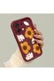 Oppo A6 Pro 4g Compatible Case Camera Protector Claret Red Silicone Couple Phone Case Floral Pattern - 3