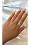 Women's Silver Color Prism Model Stone Adjustable Ring - 2