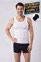 Men's Socks Gift Set of 2 Cotton Lycra 1 Black Boxer and 1 White Undershirt Set