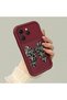 Tecno Spark 40 Compatible Case Camera Protector Claret Red Silicone Couple Phone Case Bow Tie Pattern - 3