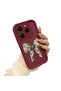 Tecno Spark 20 Pro 4g Compatible Case Camera Protector Claret Red Silicone Couple Phone Case Bow Tie Pattern - 3