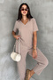Urban Ease Women's V-Neck Relaxed Fit Two-Piece Set - 4
