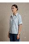 Women's Short Sleeve Relaxed Fit Light Blue Shirt