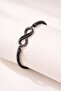 Gift for Lover: Black Bracelet with Infinity Figure - 5