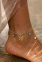 Steel Anklet with Dangle Detail, Natural Stone Anklet Models, Adjustable - 4