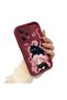 Redmi Note 12 Pro 5g Compatible Case Camera Protector Claret Red Silicone Couple Phone Case Cat Pattern - 2