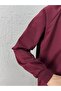 Akınay Printed and Embroidered Stitching Detail Sweatshirt-Eu2683 Claret Red - 3