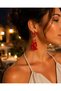 Coral Formed Red Dangle Earrings Mediterranean Inspired Original Design Women's Earrings - 6