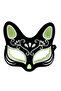 Black Suede Covered Silver Green Lurex Cat Mask