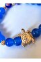 Blue Agate Natural Stone Bracelet – with Turtle Figure - 3