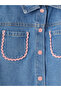 Indigo Shirt Collar Basic Girls' Jean Vest - 2