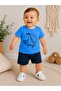 100% Cotton Hopidik Skateboarded Cute Dino Printed Top and Bottom Two-Piece Summer Baby Set - 3