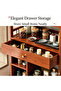 FFD 4-Tier Bamboo Storage Rack with Drawer - Freestanding Bookshelf & Organizer Cabinet for Home Office, 90kg Load Capacity, 52x30x110cm - 5