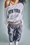 Cotton Boat Neck Printed Long Sleeve Light Gray Melange T-Shirt I2914Ax26Au - 4