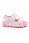 Girls' Pink Striped Velcro Sandals Lightweight Non-Slip Sole Summer Casual Children's Sandals - 2