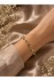 Cmjewelry Stainless Steel Gold Zircon Stone Heart Bracelet - Tarnish Resistant Women's Steel Jewelry