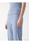 Indigo Elastic Waist Textured Women's Trousers - 3