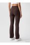Brown Spanish Flare Women's Sports Leggings Pants - 4