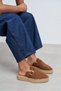 Maren Tan Suede Leather Laser Perforated Buckle Detail Straw Sole Women's Espadrille Slippers - 7