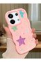 Poco X6 5g Compatible Case Camera Protector Pink Silicone Couple Phone Case Star Pattern