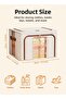 SOTEN 2 Pcs Jumbo Storage Boxes with Windows & Steel Frame, Extra Large Foldable Closet Storage Bins with Lids, Front & Top Access Fabric Storage Boxes for Seasonal Clothes, Blankets & Bedding, Washab - 6
