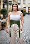 Plus Size Khaki Women's Belted Corset Style with Tassel Detail