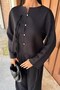 Women's Clothing Black Linen Oversize Double Set - 8