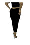 Plus Size Lycra Elastic Waist Slim Viscose Women's Capri Leggings with Embroidered Leg Detail - 7