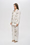 Women's Stone and Bead Embroidered Oversize Natur Shirt - 4