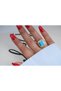 Yzk645 Turquoise Stone Baguette Zircon Detail Vintage Gold Adjustable Ring - 2