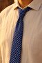 Indigo Blue White Classic Linen Tie Kk13846