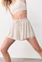 Women's Beige Loose Fit Leggings Sports Shorts - 2