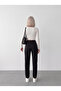 Women's Black Linen Mom Jeans Trousers - 3