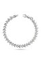 Silver Steel Bracelet with Zircon Stone Arrowhead Pattern |   Special Boxed