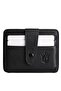 Genuine Leather Card Holder with Snap Fastener and Money Compartment - Black - 26209