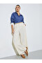 Cream Wide Leg With Pleat Detailing Formal Pants