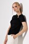 Women's Modal Brooch Detailed Draped Short Sleeve Blouse - 7