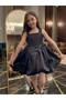 Girl's Black Balloon Skirt Birthday Evening Dress - 2