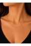 Women's Gold Color Ball Detailed Minimal Chain Necklace