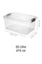 6-Piece 20Lt Lockable Lid Storage Box - Elora Cabinet Organizer Box Multi-Purpose Organizer Transparent - 5