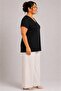 Women's Plus Size Casual Blouse - Front Back V-Neck Short Sleeve Blouse - 2
