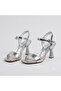(Wiesse) Women's Single Band Heeled Shoes Silver - 5